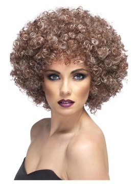 Peruka Afro Peruka Disco Włosy Afro Brązowe