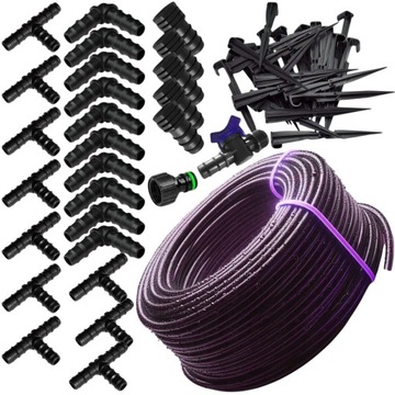 LINIA KROPLUJĄCA Z KOMPENSACJĄ NAWODNIENIE KROPELKUJĄCY 25m SET1 +20