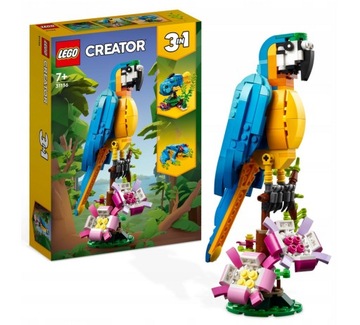 LEGO Creator 3 w 1 31136 Egzotyczna papuga 3w1 ZESTAW NA PREZENT ŻABA RYBKA