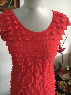 c&a czerwona sukienka hiszpanka mini M