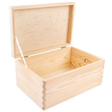 Pudełko drewniane skrzynka z pokrywą do przechowywania dekoracji 30x20x14cm