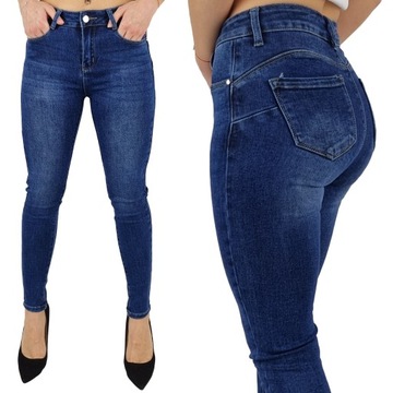 #DAMSKIE SPODNIE JEANSOWE DOPASOWANE PUSH-UP Blue#