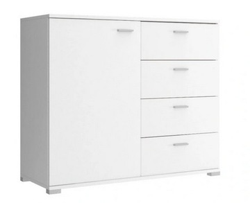 Duża pojemna komoda 100 cm biały mat 4 szuflady