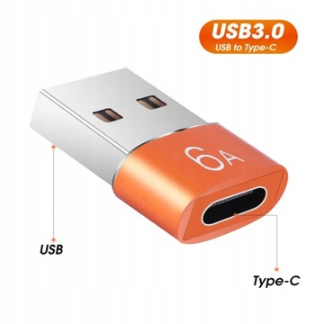 ADAPTER PRZEJŚCIÓWKA OTG USB-C TYP-C 6A KONWENTER 100W PD MIX KOLORÓW