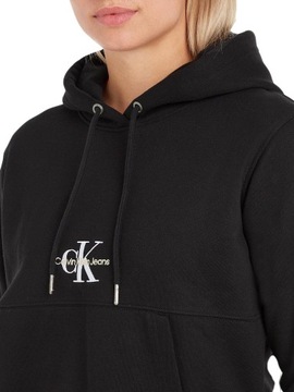 CALVIN KLEIN BLUZA DAMSKA MONOLOGO HOODIE BLACK rM