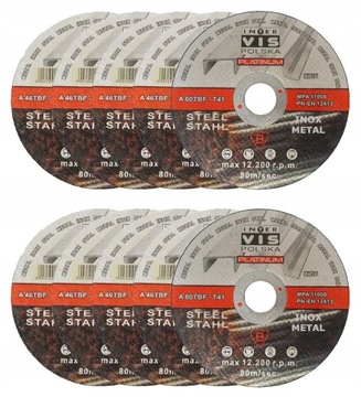 10 szt TARCZA TARCZE DO CIĘCIA METALU 125x1 INOX MOCNE