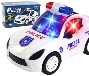 AUTO POLICJA RADIOWÓZ ŚWIATŁA 3D DŹWIĘK NA BATERIE