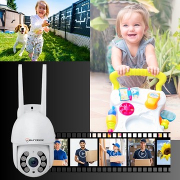 Уличная Wi-Fi поворотно-наклонная камера FULL HD SD Уведомления ПОЛЬСКОЕ ПРИЛОЖЕНИЕ