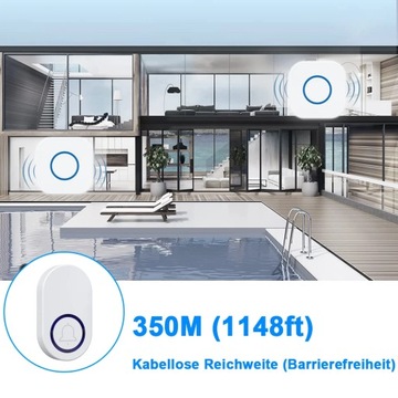 БЕСПРОВОДНОЙ Водонепроницаемый ДВЕРНОЙ ЗВОНОК ДЛЯ ОТ ВОРОТ ДО ДВЕРИ 350M IP44