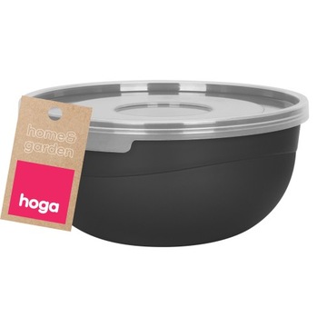 MISECZKA MISKA KUCHENNA PLASTIKOWA DO ŻYWNOŚCI Z POKRYWKĄ 0,7L 14CM CZARNA