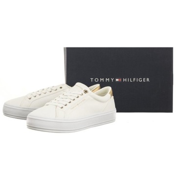 Buty Sneakersy Damskie Tommy Hilfiger Essential Vulc Canvas Białe