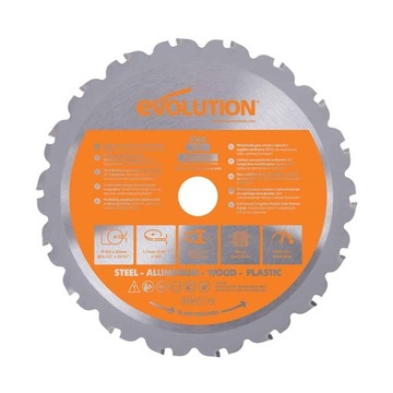Piła widiowa TCT wielozadaniowa Evolution RAGE 165mm / 18z do pilarek