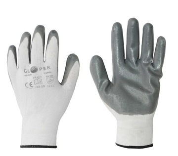 Rękawice robocze ochronne GLOPER NIT-GREY roz.8