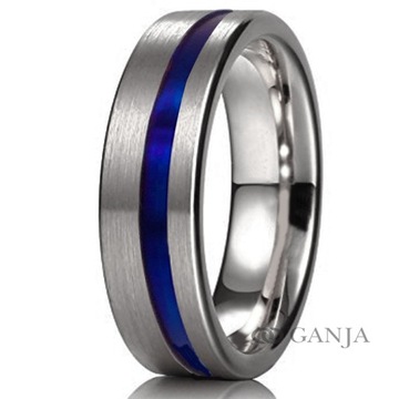 Tytanowa obrączka płaska szer. 6mm wzór BT43