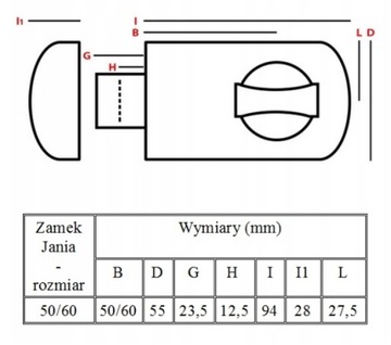 ZAMEK NAW. ŁUCZNIK Z WKŁADKĄ JANIA GRAFIT