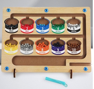 ДЕРЕВЯННЫЙ ЛАБИРИНТ ИГРА ОБУЧАЮЩАЯСЯ СЧЕТУ И СОРТИРОВКЕ ЦВЕТОВ ОТЛИЧНЫЙ ПОДАРОК