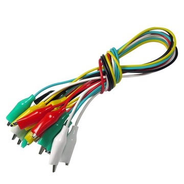 10x ИЗМЕРИТЕЛЬНЫЕ КАБЕЛИ ДЛЯ ПРОВОДОВ ЗАЖИМЫ «КРОКОДИЛ» ЗАЖИМЫ 50 СМ НАБОР