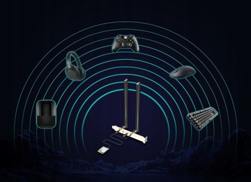 Беспроводная сетевая карта AX210NGW WIFI6E + две антенны, подходящие для стационарного использования