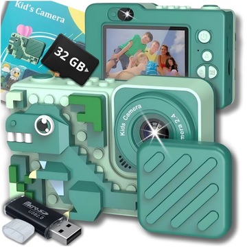 APARAT FOTOGRAFICZNY CYFROWY DLA DZIECI 40Mpx KAMERA SELFIE GRY+KARTA 32GB