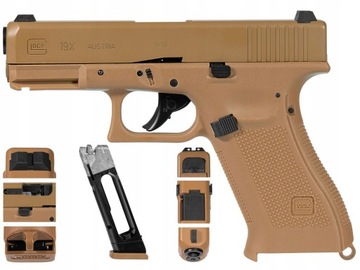 Wiatrówka Glock 19X blowback 4,5 mm coyote BB CO2