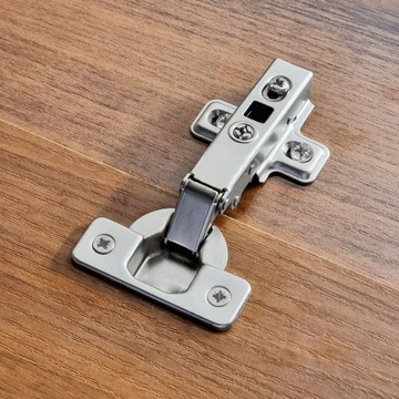 ZAWIAS MEBLOWY PROSTY NAKŁADANY CICHY DOMYK DOCIĄG + EUROWKRĘTY