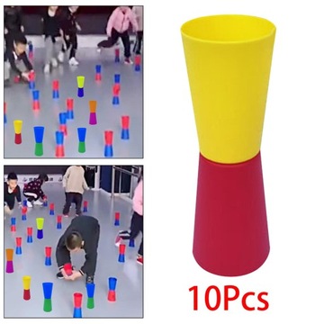 10 шт. флип-чашки для тренировки ловкости и фитнеса, сенсорные красные, желтые