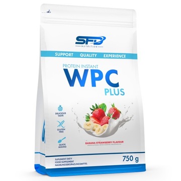 SFD WPC PROTEIN PLUS 750g TRUSKAWKA-BANAN BIAŁKO MASA MIĘŚNIE REGENERACJA