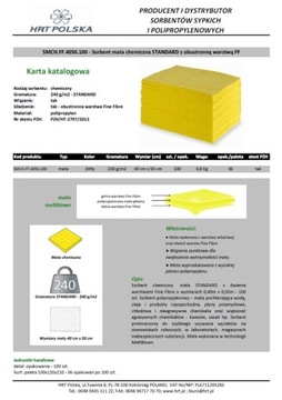 Сорбент, химический мат трехслойный, 100 шт. / СЕРТИФИКАТ