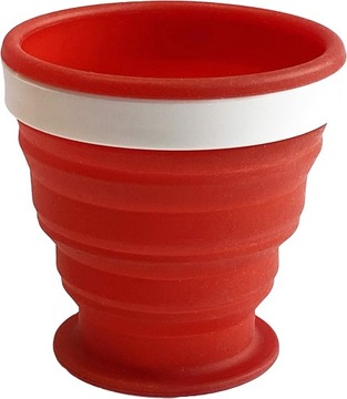 Kubek Podróżny Silikonowy Składany 250ml Czerwony