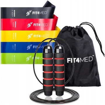 SET Skakanka crossfit z łożyskami+5 gum do ćwiczeń
