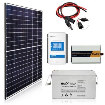 Zestaw solarny 12/ 230V fotowoltaika do kampera do przyczepy na działkę