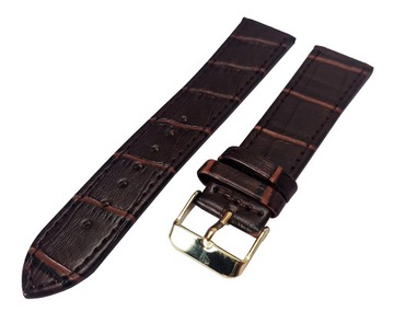 Ремешок для часов кожаный 20 мм Крокодил Коричневый