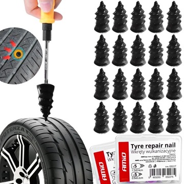 15 шнуров для ремонта шин 10 вулканизирующих винтов Комплект для ремонта шин