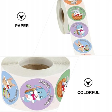 1 рулон 500шт пасхальные наклейки