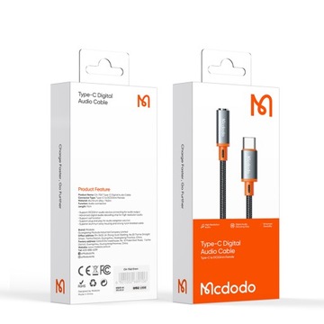 MCDODO АДАПТЕР USB-C MINI JACK 3,5 ММ АДАПТЕР AUX КАБЕЛЬ ДЛЯ SAMSUNG DAC