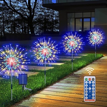 4x САДОВАЯ СОЛНЕЧНАЯ ЛАМПА С ДИСТАНЦИОННЫМ УПРАВЛЕНИЕМ 480LED ОДУВШИНЫ ФЕЙЕРВЕРК УКРАШЕНИЕ + ДИСТАНЦИОННОЕ УПРАВЛЕНИЕ