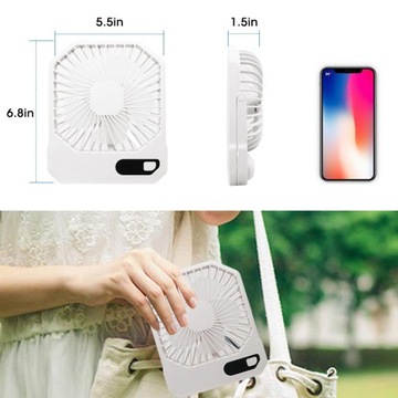 MAŁY WENTYLATOR USB WIATRAK BIURKOWY PRZENOŚNY CICHY WIATRACZEK NA BIURKO