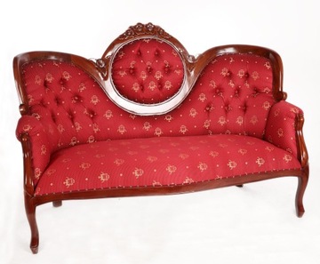 Nowa Stylowa Kanapa Mahoniowa Sofa do Salonu