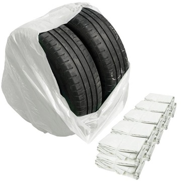 BIAŁE DUŻE Worki na koła i opony 100x100cm LDPE 30µm 160L 200szt STIX