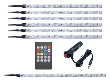 BLINK LED kabiny auta RGB 6x30cm MUSIC + bagażnik