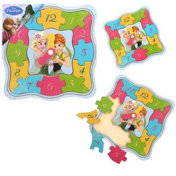ZEGAR DREWNIANY DISNEY Kraina Lodu Frozen 12el.