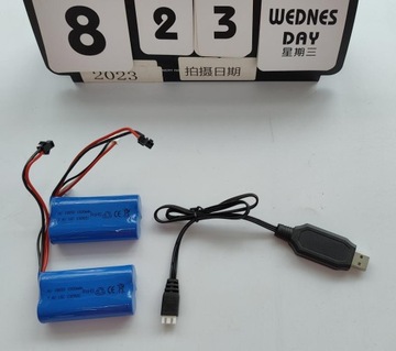 Литий-ионный аккумулятор 7,4 В, 1500 мАч с зарядным устройством USB, 2 шт.