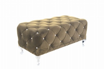 PUF / ŁAWKA HESTIA VELVET BEŻOWY BLUVEL 28/ SREBRN