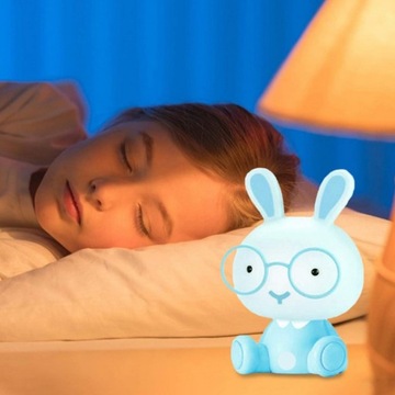НОЧНИК ДЛЯ ДЕТЕЙ КРОЛИК LED СИНИЙ ЛАМПА