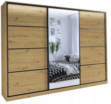 Szafa przesuwna lustro szuflady 250cm artisan LOFT