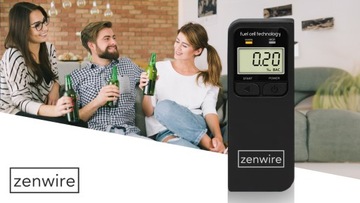 Профессиональный электрохимический алкотестер Zenwire F4, калибровка, 24 м, 5 шт.