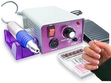 FREZARKA DO PAZNOKCI PILNIK MANICURE PEDICURE ZESTAW FREZY KAPTURKI PEDAŁ