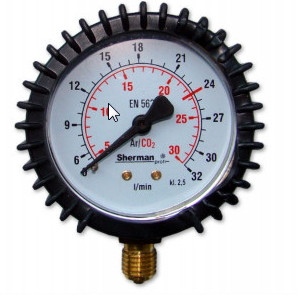 Manometryczny wskaźnik przep Argon/CO2 63mm G1/4