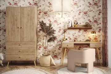 Набор мебели BOHO Шкаф + стол + полка БЕЛЫЙ МАТ