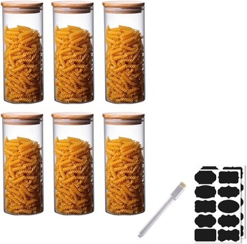 ZESTAW 6 HERMETYCZNYCH SZKLANYCH POJEMNIKÓW 950ml